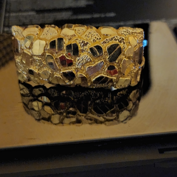 10k gold nugget double ring very nice - Picture 4 of 5